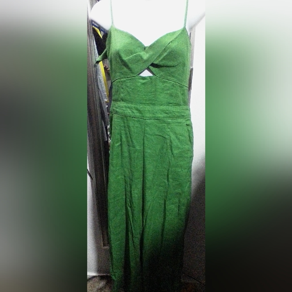 MAEVE Cutout Linen Jumpsuit